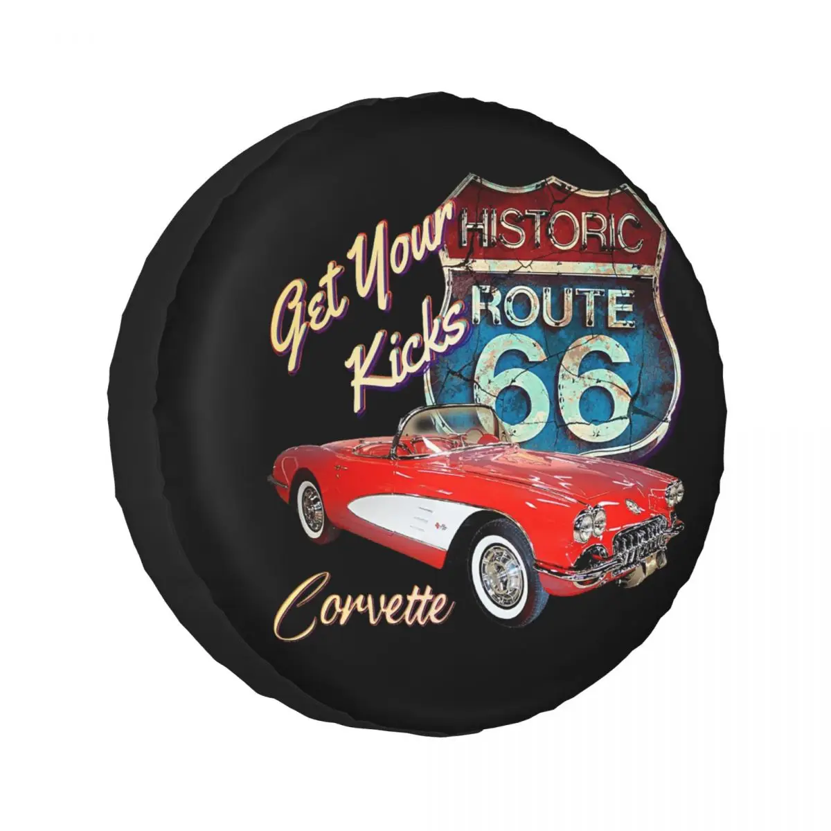 

1956 Чеvy-Bel Air Car Street Hot Rod Antique — Route 66, чехол для запасного колеса для Jeep SUV RV 4WD, защитные чехлы для колес 4x4