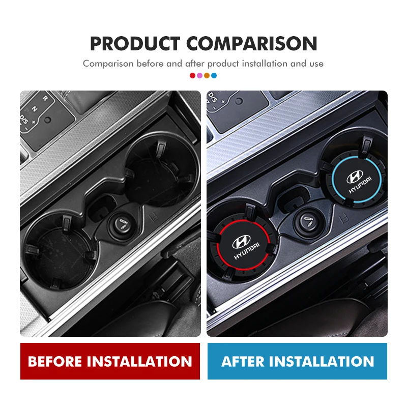 Car Coasters Silicone Water Cup Pads Non-Slip Mats Universal For Hyundai Tucson IX35 I30 I20 Kona Coupe Veloster I40 Getz