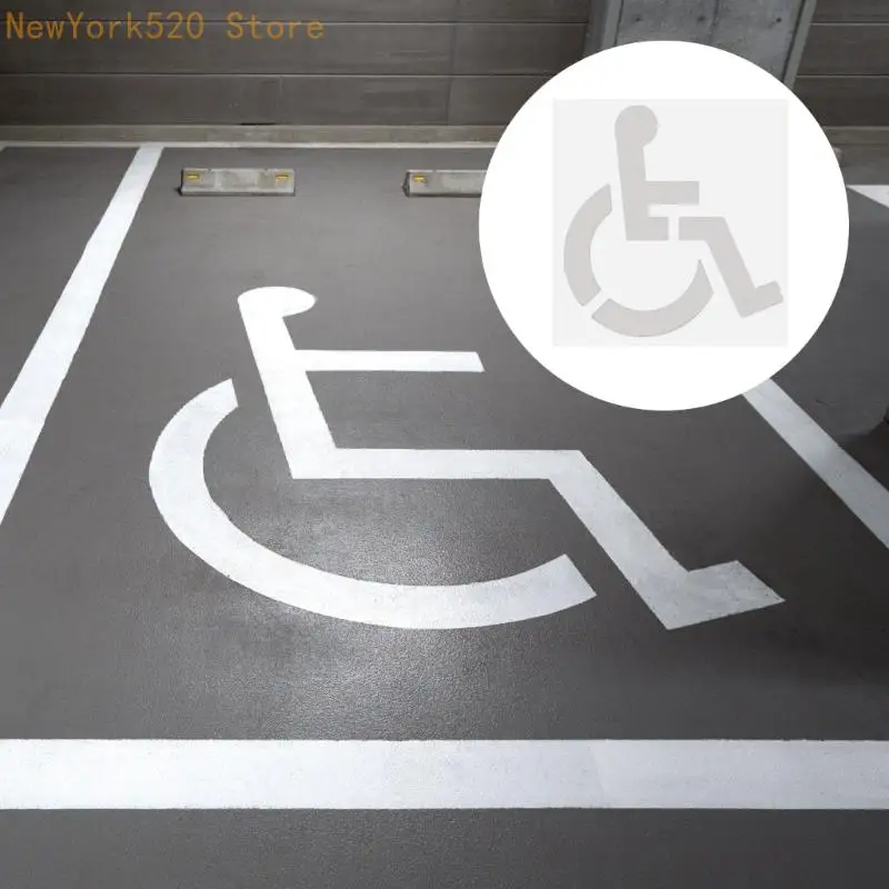 Handicap Parking Stencil Marker Symbol Template Silicone Flexible Garage Marker Reusable Parking Lot Stencil Enduring N84C