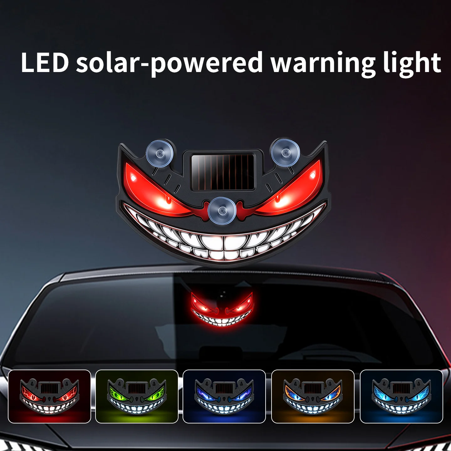 La nouvelle lumière LED décorative multi-mode pour fenêtre triangulaire dynamique à charge solaire Devil's Eye, ne nécessitant pas de câblage, est un accessoire automobile.
