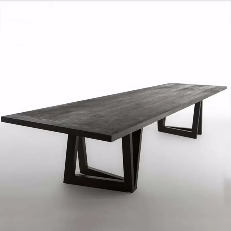 American solid wood large board table, designer desk, workbench business negotiation retro conference table