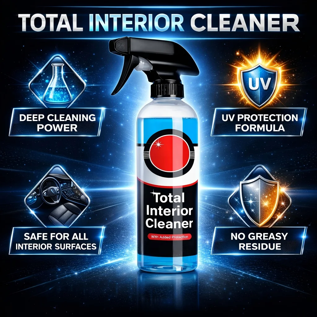 Total Interior Cleaner (473ml) – Multi Surface Car Cleaner for Leather,Plastic,Vinyl & Fabric – Interior Detailing Spray with UV
