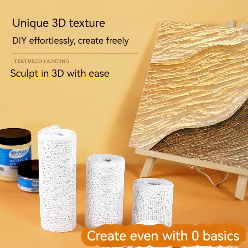 1/3pcs Diy Modeling Plaster Cloth Rolls Multi-Size Plaster Cast Textured Painting Quick-Dry Art Shaping Fabric Creased Painting