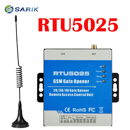 Imagen 1 del producto Controlador de acceso de relé inalámbrico RTU 5025 GSM para puertas batientes o corredizas de control remoto admite 3000 usuarios