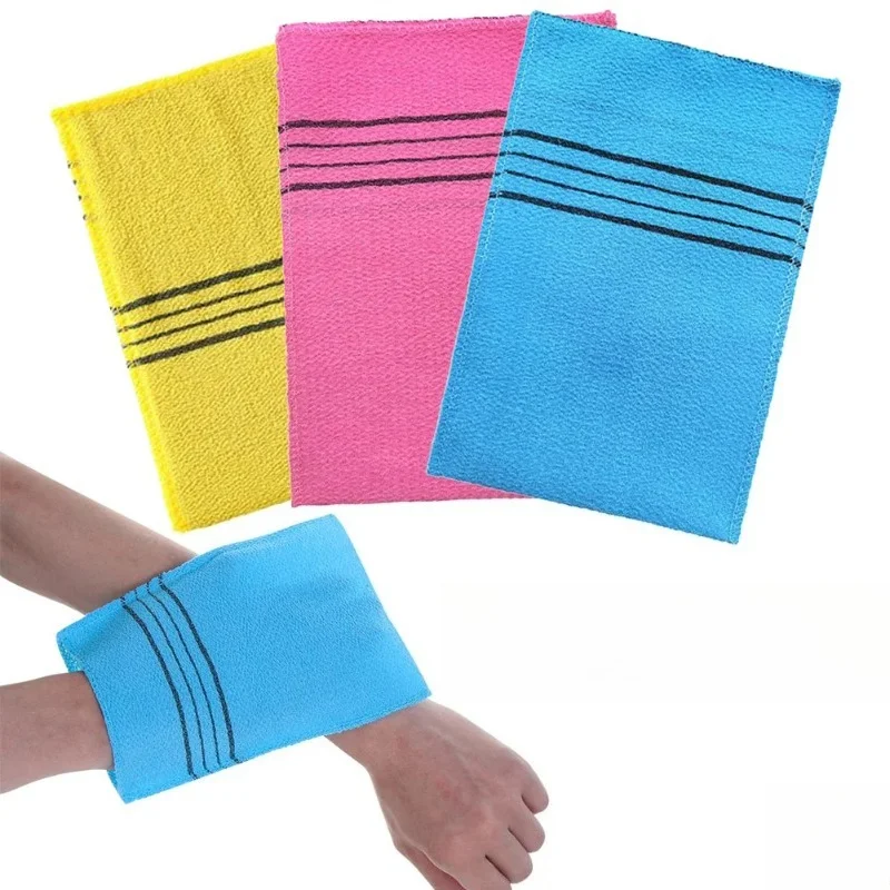 Exfoliating Bath Pad Towels Set Korean Italy Asian Exfoliating Bath Washcloth Body Scrub Shower Soft Polyester Cotton