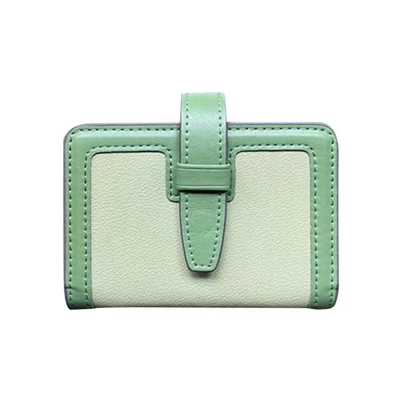 Color Matching Drawstring Exquisite Multi-page Card Holder Ladies Compact and Simple ID Storage Bag Short