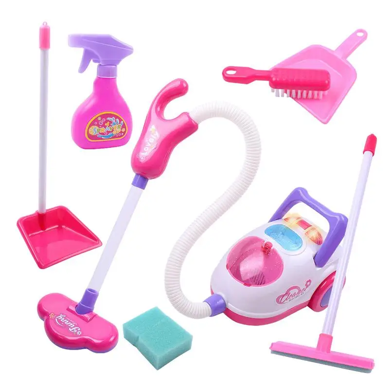 

Kids Vacuum Cleaner Toys Simulated Vacuum Cleaner cart Mop Dustpan Cleaning Tool Set Housework Toys Boys Girls Play House Toys