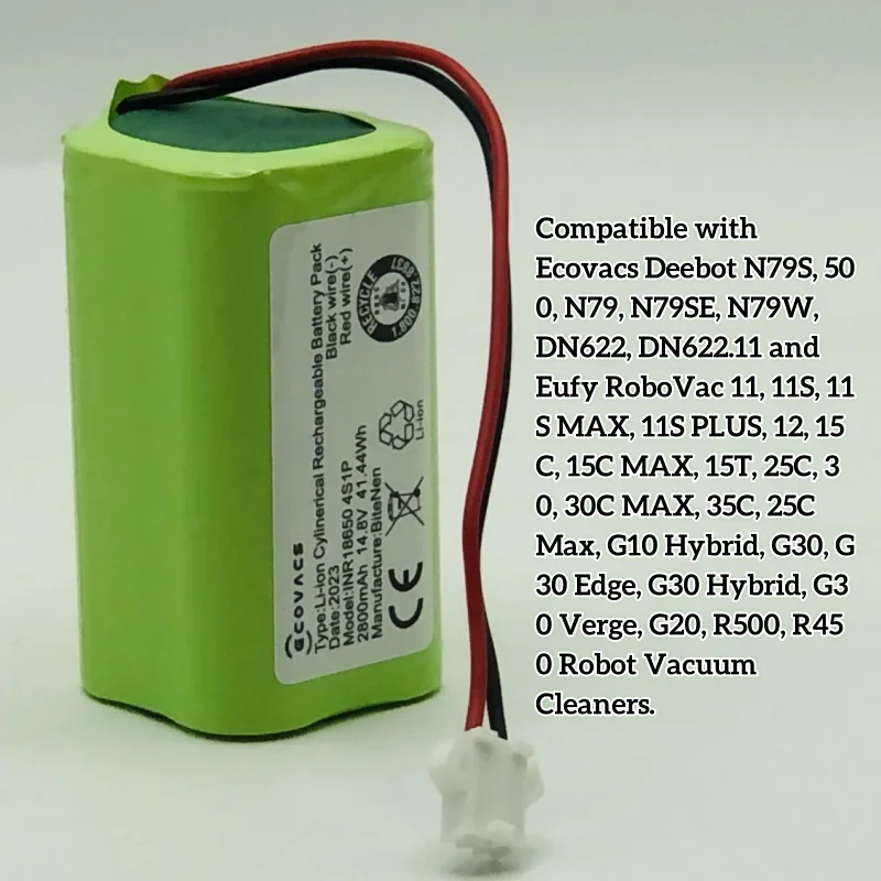 4s1p 14.8V 2800mAh Battery For eufy RoboVac 15C 15T 25C 30 30C 35C MAX G10 G15 G20 G30 Hybrid Edge Robot Vacuum Cleaner Parts