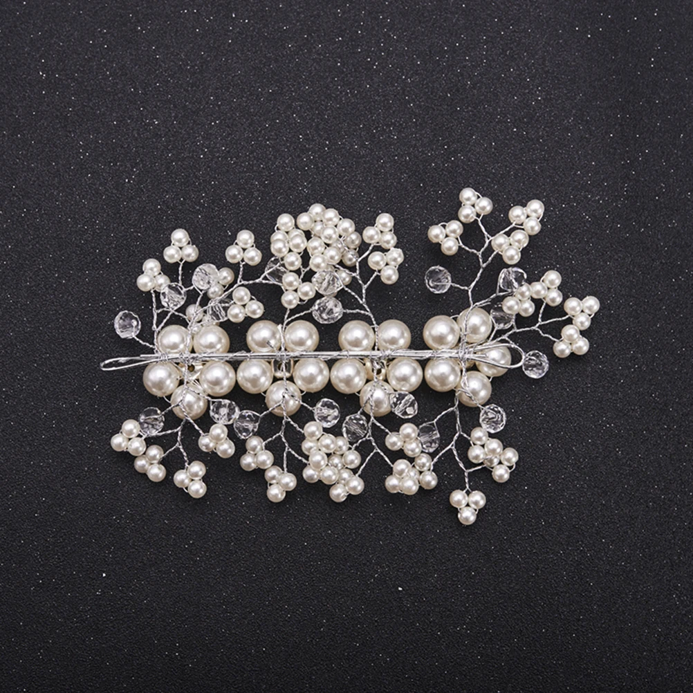 

Pearl Crystal Headdress Wedding Hair Comb Bridal Accessories Elegant Rhinestone Bride Bridesmaid Party Prom Engagement