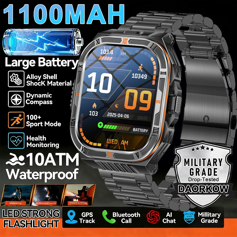 

Новые умные часы 2026 года для мужчин и женщин: военные, для активного отдыха, с GPS-трекером, спортивные, с измерением пульса и мониторингом сна, водонепроницаемые, для iOS и Android