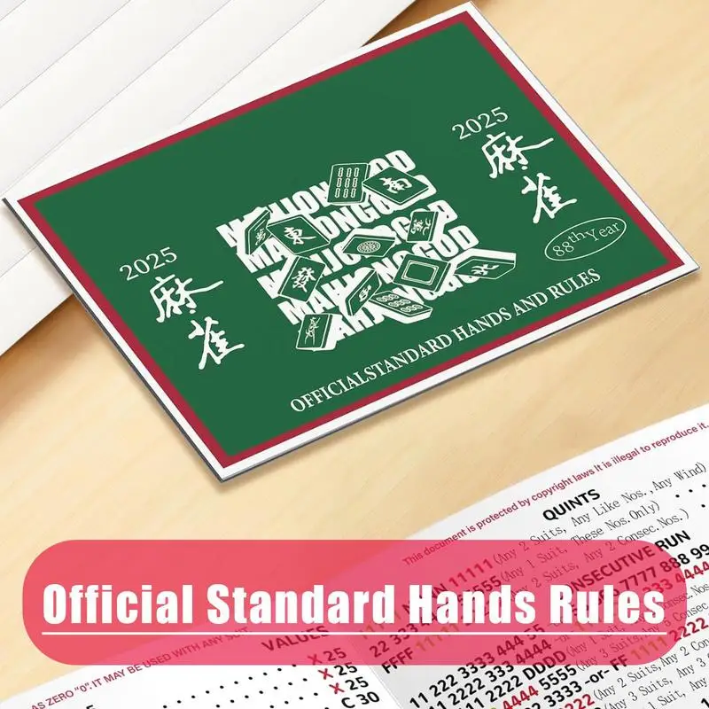 Mah Jongg Cards 2025 Mahjong Official Rules 4 Pieces Recording Sheets Foldable Mah Jongg League Scorecard Parties Favors For The