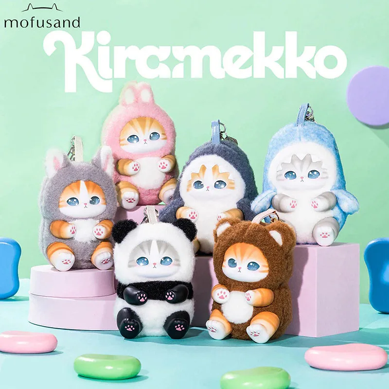 

Mofusand Fluffy Kittens Collectible Plush Vinyl Doll Blind Box Backpack Charm Pendant Cute Little Cat Plush Toy Ornaments Gift