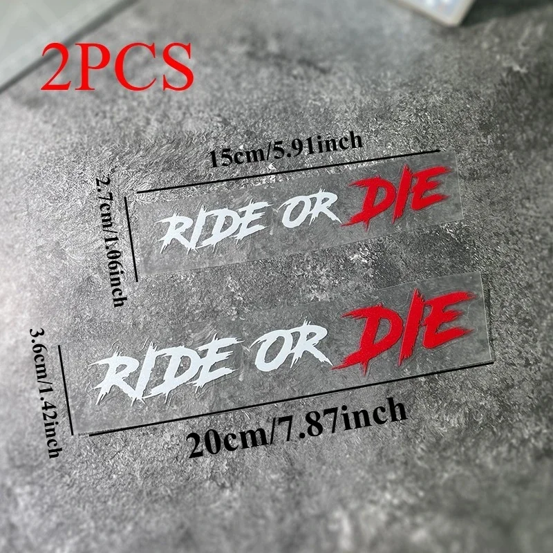 2Pcs Ride Or Die Partner Stickers Gold Holographic Vinyl For Car Fuel Tank Helmet Window Decor