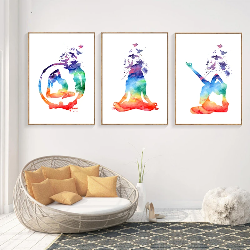

3Pcs/Set Abstract Yoga Dance Movements Canvas Poster Print Wall Modern Scandinavian Yoga Room Dance Studio Room Home Decor Frameless