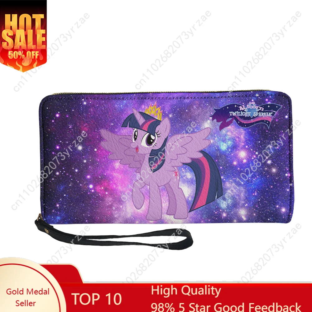 

Twilight Sparkle Wallets Mens Womens Teenagers Long Zipper Wallet My Little Pony Friendship Is Magic Pocketbook Cosplay Purses