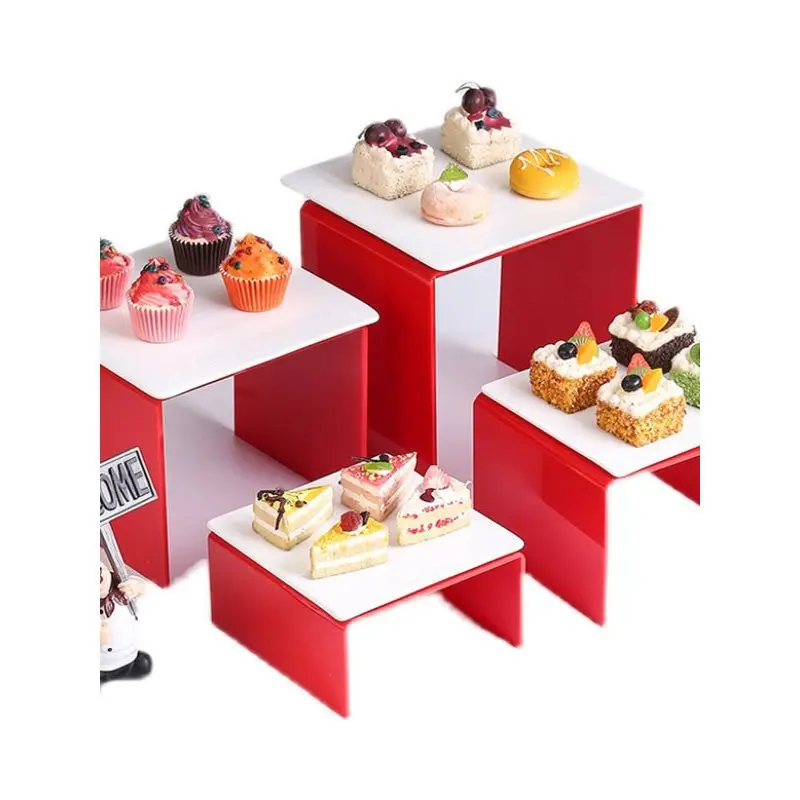 Color Acrylic Dim Sum Rack Set Wedding Pastry Display Rack Banquet Cold Food Tea Break Sushi Plate