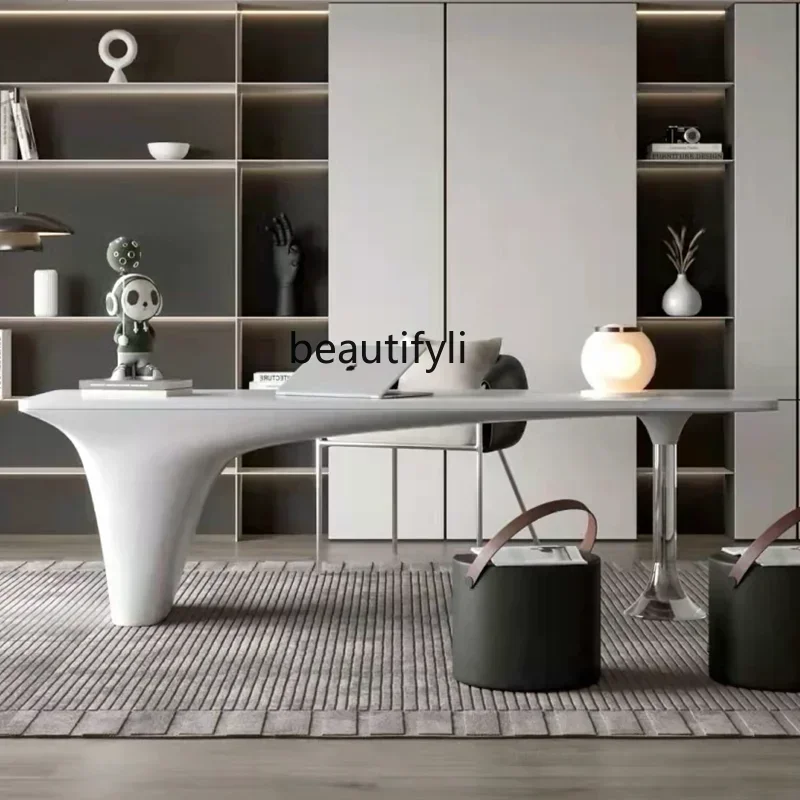 

Desk Italian minimalist writing desk metal boss table study room