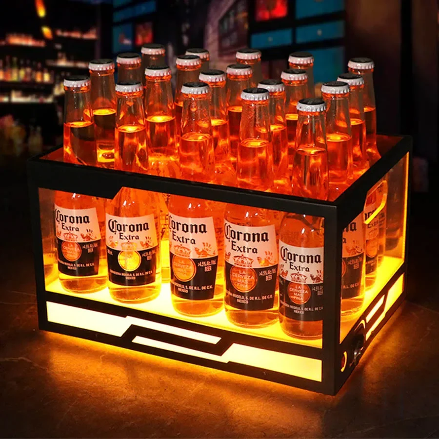 Iron Champagne Barrel Wine Bottle Cooler Acrylic Ice Bucket Led luminous ice Bucket For Drink Beer Cocktail Bucket Ktv Bar Decor