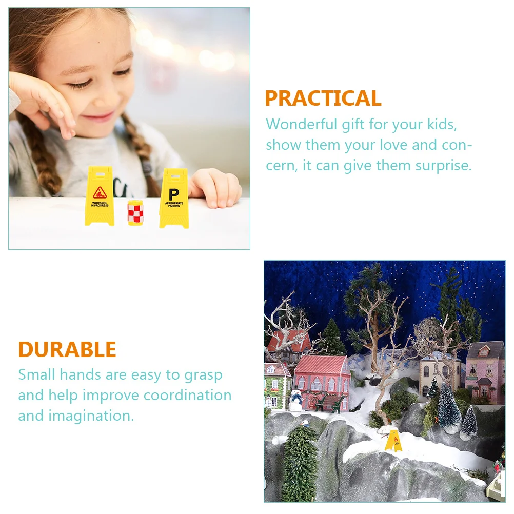 

1 set 1 Set Traffic Sign Kids Cognitive Development Play Plastic Road Block Children Learning Educational Playset Non-Remote