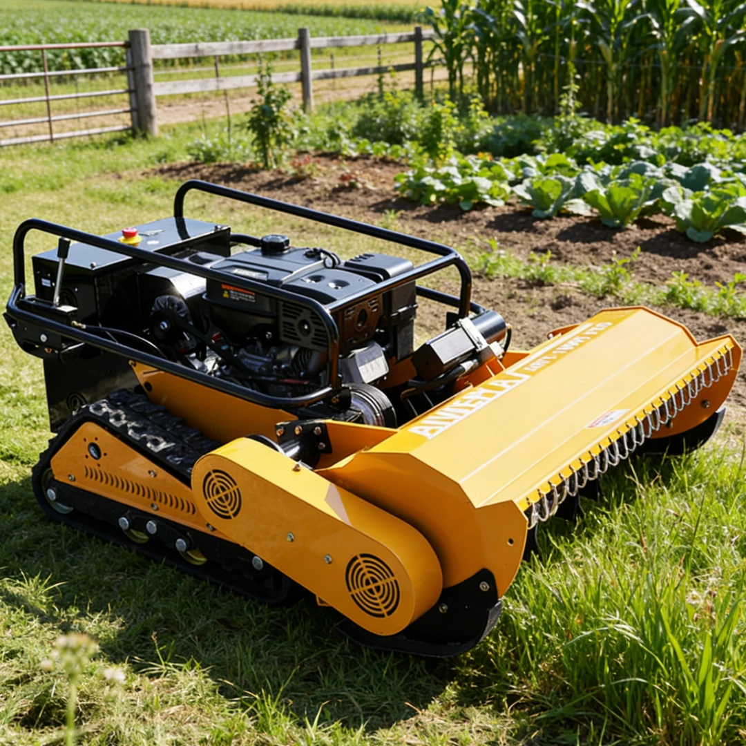 

Customized high-quality intelligent robotic crawler remote-controlled lawn mower with adjustable snow shovel