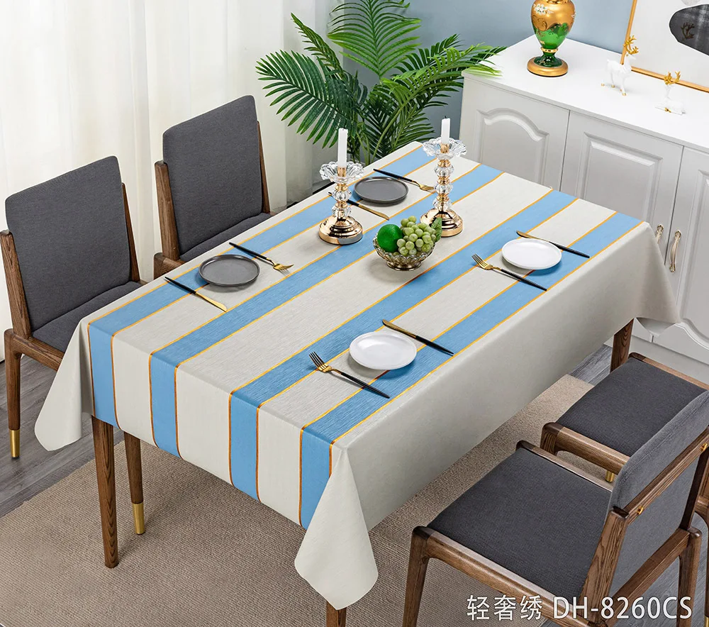 Light luxury embroidery PVC yarn waterproof and oil resistant, internet famous restaurant home e-commerce tablecloth tablecloth