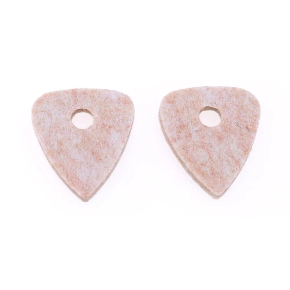 Púas de guitarra de fieltro de lana, instrumento de cuerda de nailon duradero, ukelele, bajo, púa, Color gris crema, 10 Uds.