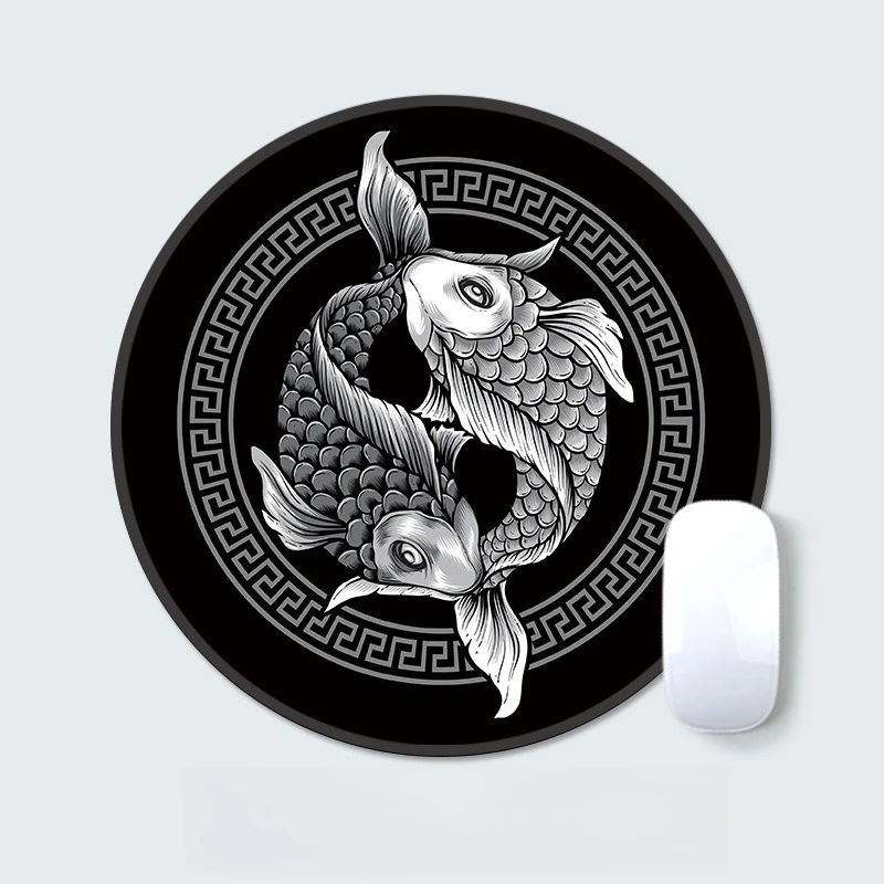 

Small round Tai Chi Bagua simple rubber anti-slip mouse pad laptop desk pads wear-resistant and washable without fading