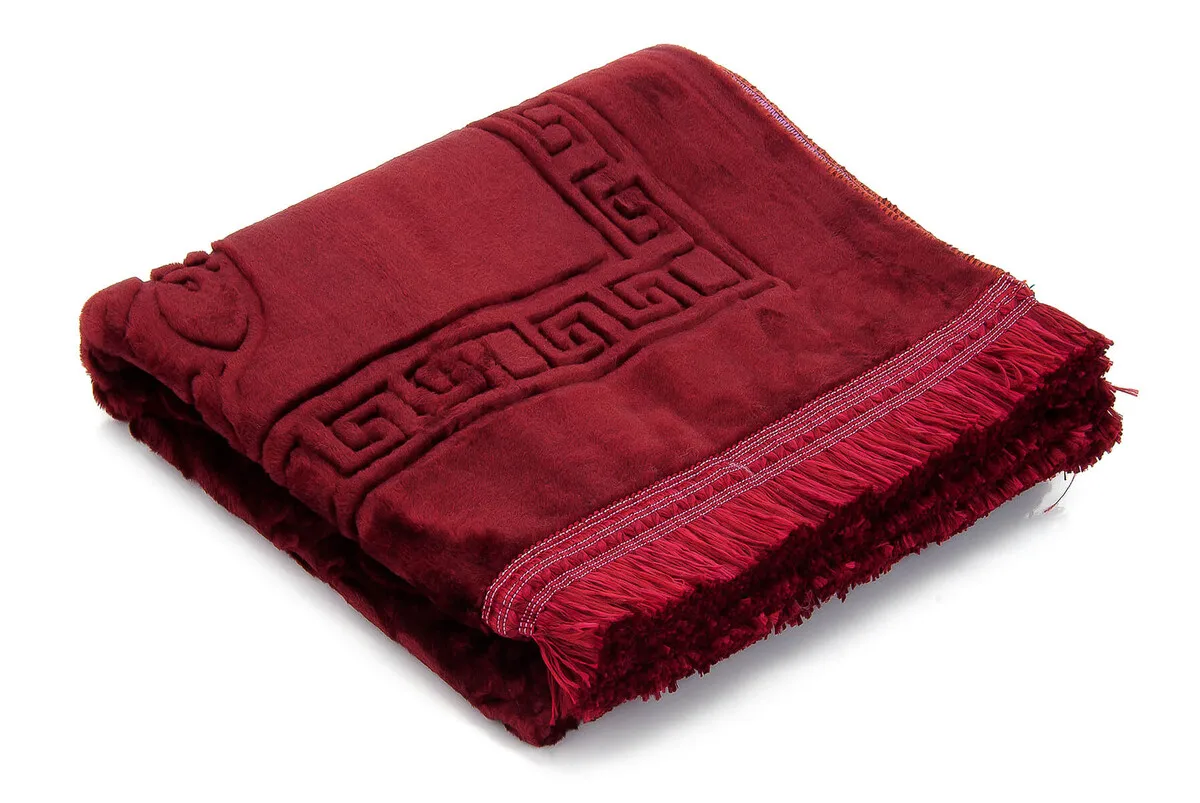 Iqrah plush prayer mat-red, green, prayer prayer prayer mat, yoga, exercise-free, meditation