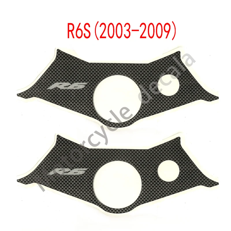 For Yamaha YZF-R6 YZF R6 2003-2005 YZF600 R6S 2003-2009 Motorcycle Central Console Top Triple Clamp Stickers Soft Plastic Decals