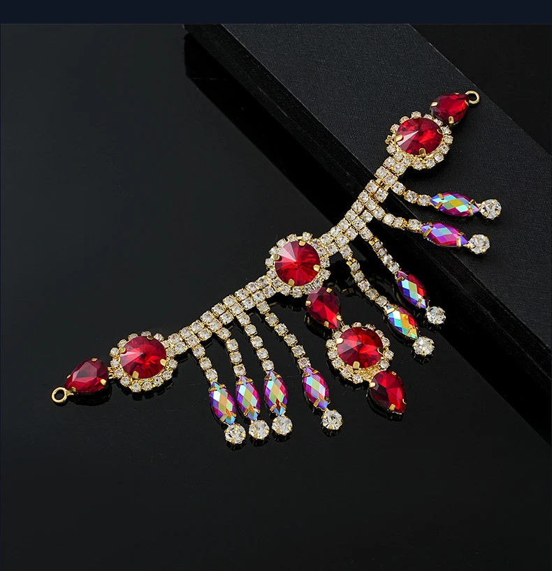 5 Stück Strass-Dekoration Kristall-Diamant-Accessoires DIY-Handwerk Hochzeits-Abendkleid Funkelnde Strass-Nähzubehörteile – Detail 6