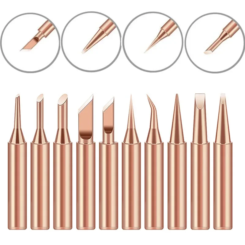 1pcs Soldering Iron Tip Pure Copper 900M-T Soldering Iron Head Set Inside Hot Bare Copper Electric Soldering Iron Welding Head