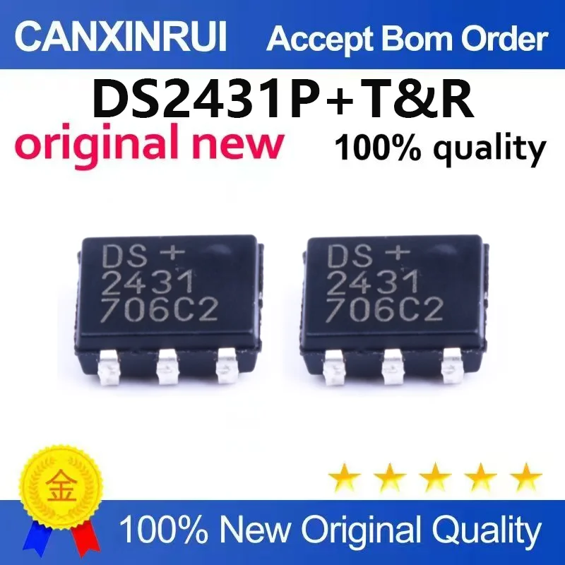 (5pcs-100pcs)Brand new original DS2431P+T&R TSOC-6 1Kbit single bus EEPROM memory