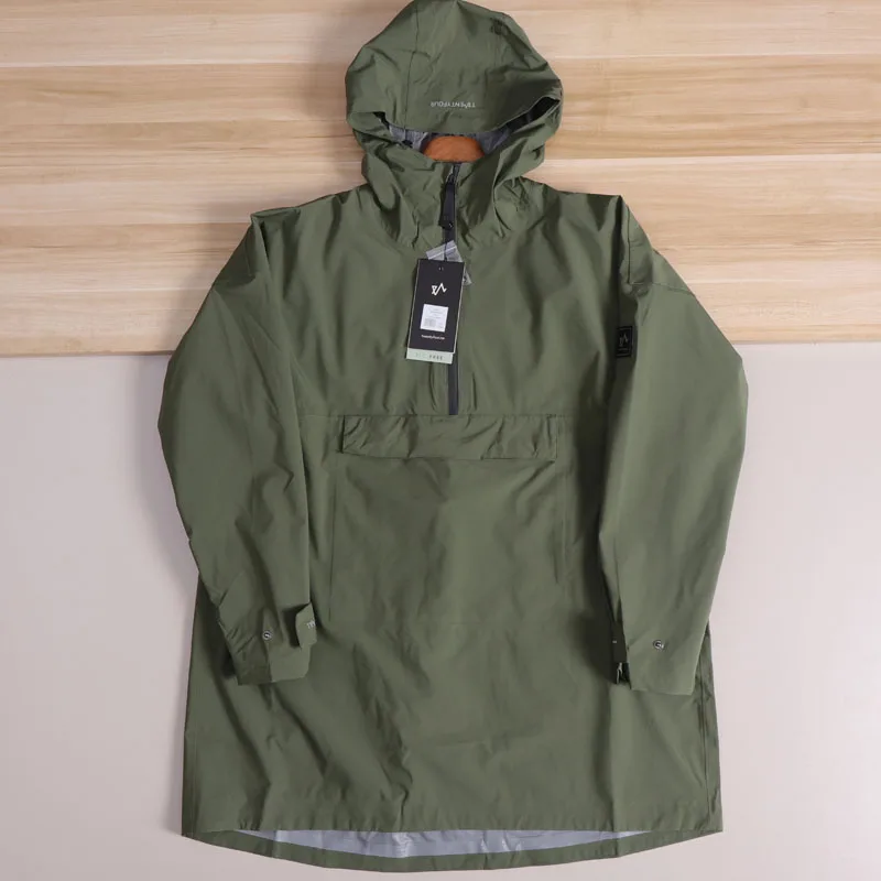 Jaet de longitud media para hombre al aire libre, impermeable, transpirable, capa en T, cremallera pegada, capucha, fibra de poliéster, abrigo largo Sve