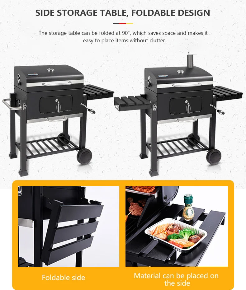 For Classic BBQ Charcoal Grill Trolley Novelty Smokeless BBQ Luxury Charcoal BBQ Grill