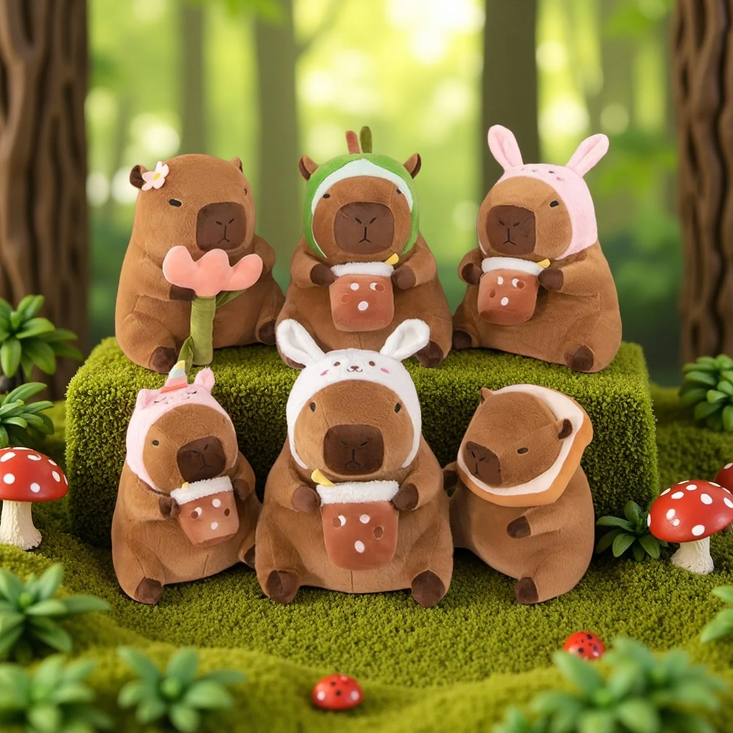 

30CM Capybaras Stuffed Animals Doll Capibara Cosplay Bread Unicorn Dinosaur Plush Toy Room Decoration Sofa Plush Pillows