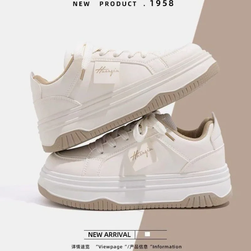 2024 White chunky sneakers Sports Shoes Korean Women Platform Sneakers Casual Harajuku Tennis Female Vintage Designer Footwear