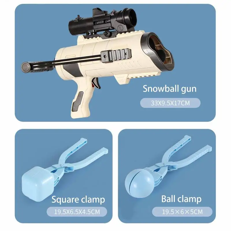 6เกียร์ปรับ Snowball Maker เครื่องมือ Snowball Launcher Thrower ฤดูหนาว Snowball ปืนหิมะของเล่นเด็ก