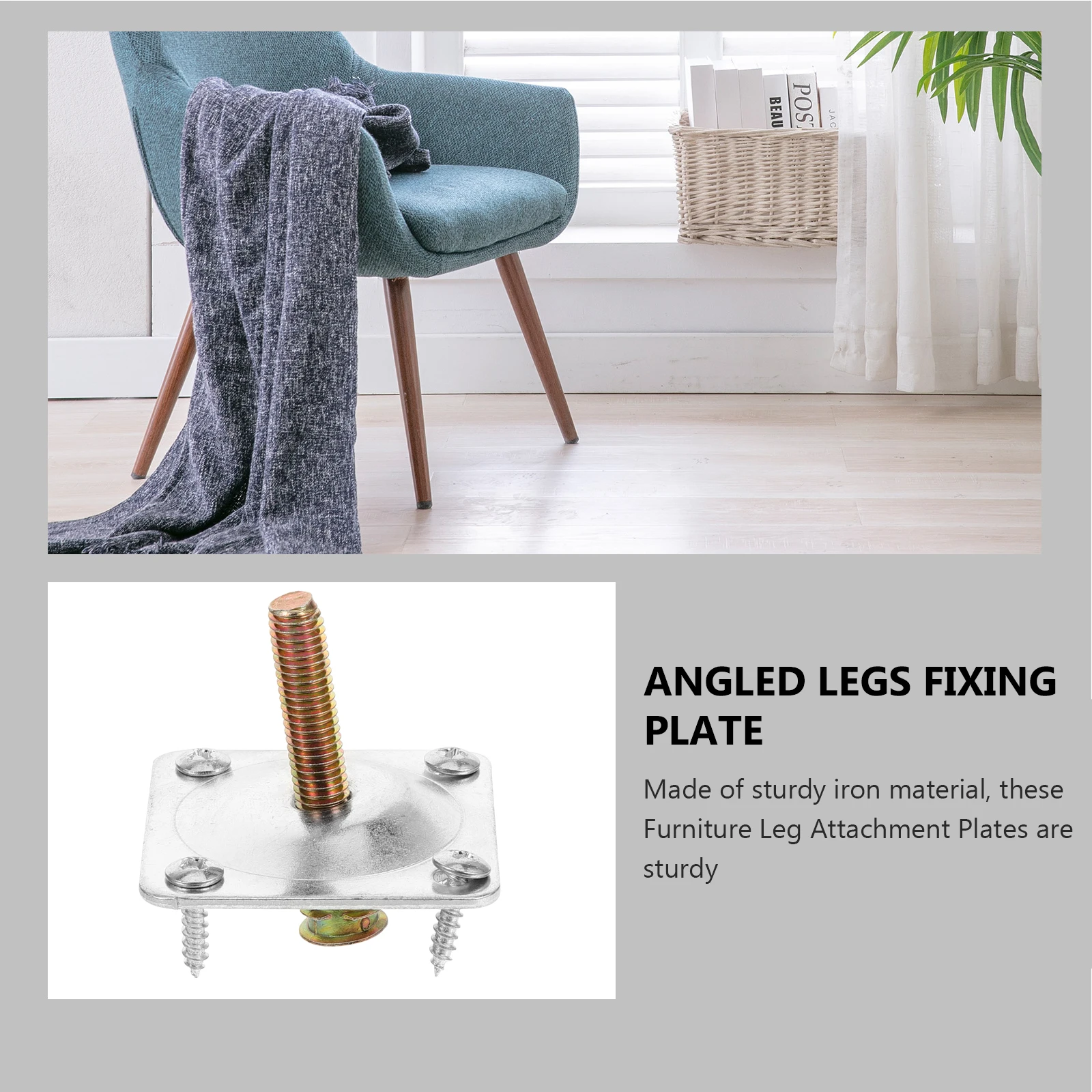 

4 set Furniture Leg Attachment Plates Iron Repair Kit For Sofa Chair Stability Mounting Plates For Furniture Legs Table Leg