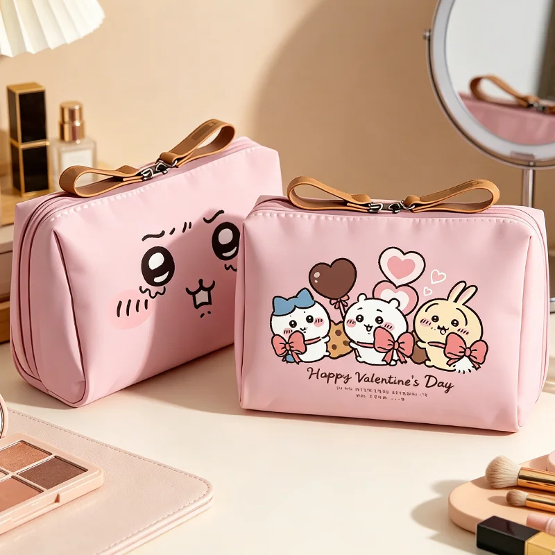 Chiikawas Makeup Bag Cute Cartoon Anime Exquisite Travel Clutch Cosmetic HandBags Women Portable Mini Zipper Pouch Birthday Gift
