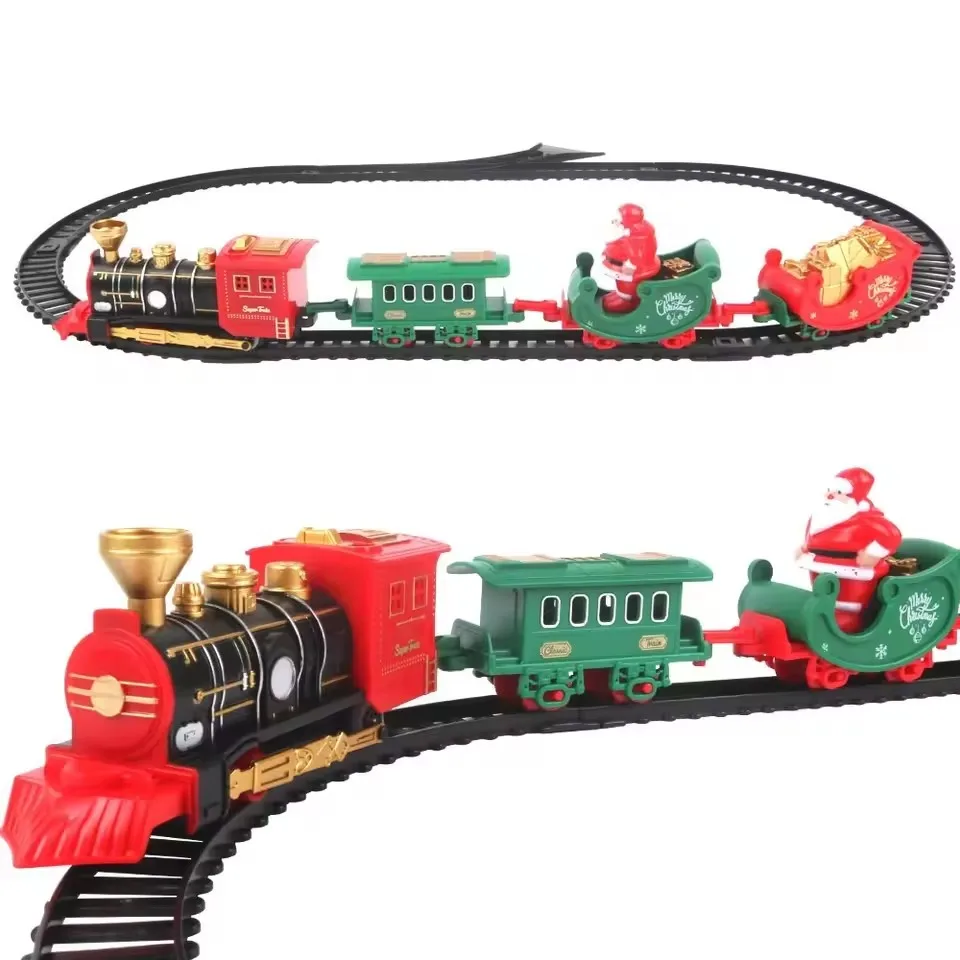 Elektrische treinset Mini Kerstman Treinwagon Speelgoed Creatieve decoratie Kerstboom Trein Cadeau Kinderonderwijs Speelgoedcadeau