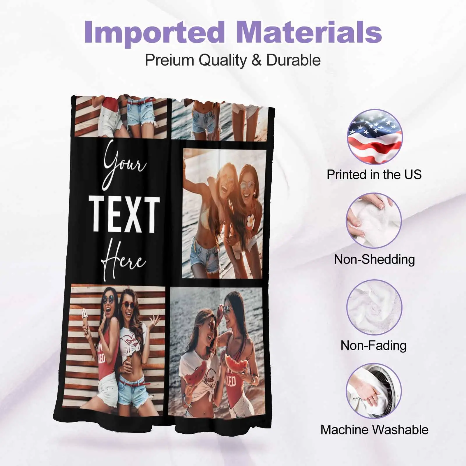 بطانيات مخصصة مع نص الصور، 5 صور بطانية صورة مخصصة بطانية أفضل صديق بطانيات الصداقة الشخصية