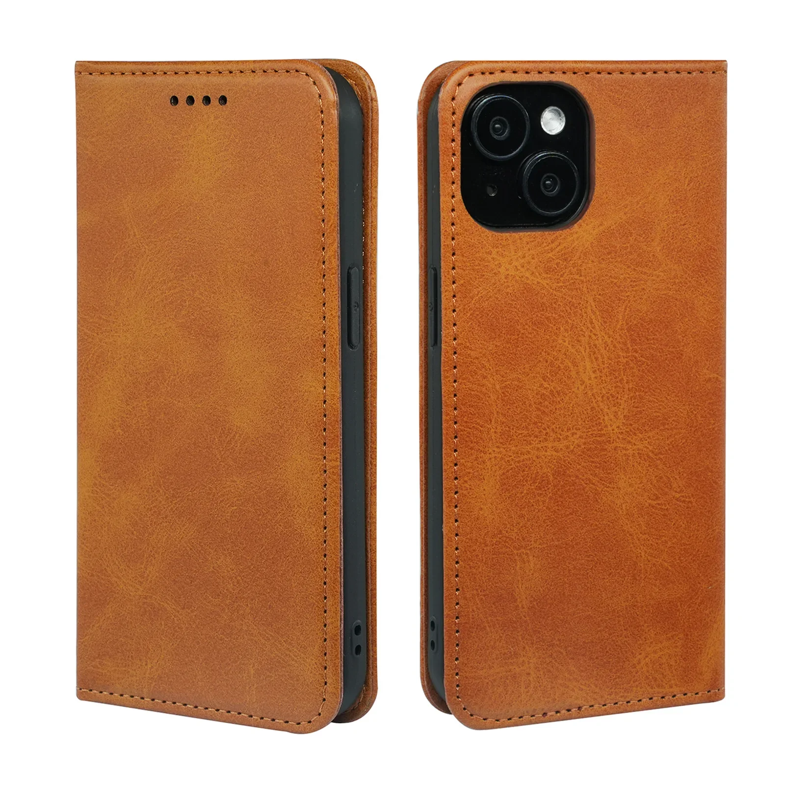 

Calfskin Strong Magnetic Leather Case for Apple iPhone16