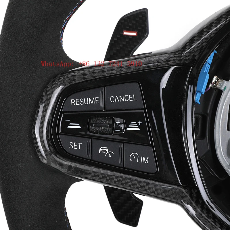 In Stock Customized Leather  Material Carbon Fiber Frame Flat Bottom Car Steeing Wheel for G10 G20 G38 G12 G18 Hongsheng
