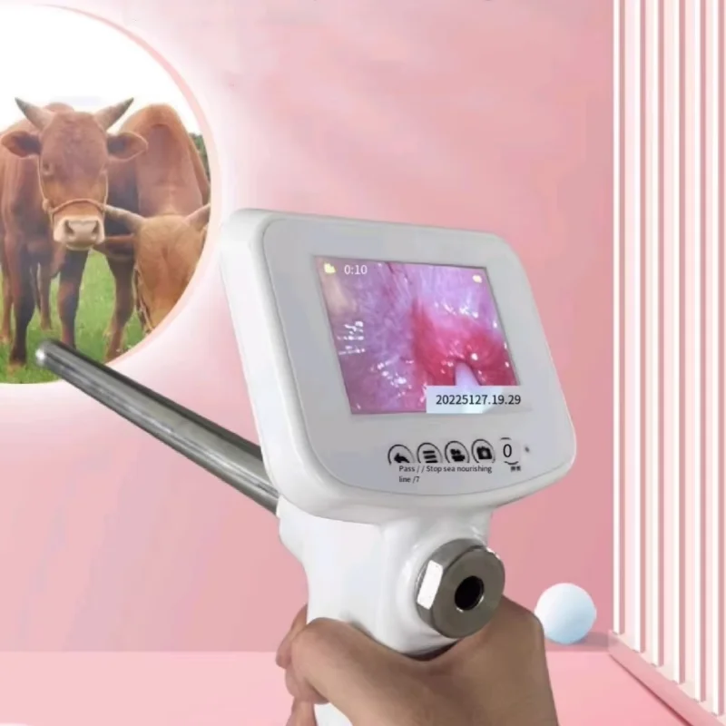 Clinical Visual Insemination Gun for Cow and Sheep Digital AI Gun with Endo scope Monitor