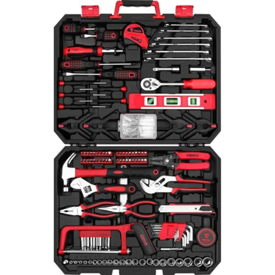Tool Set:228 Pcs Home Tool Kit Household Basic Repair Tool Set Comes with Plastic Storage Case Socket Wrench Set for Car