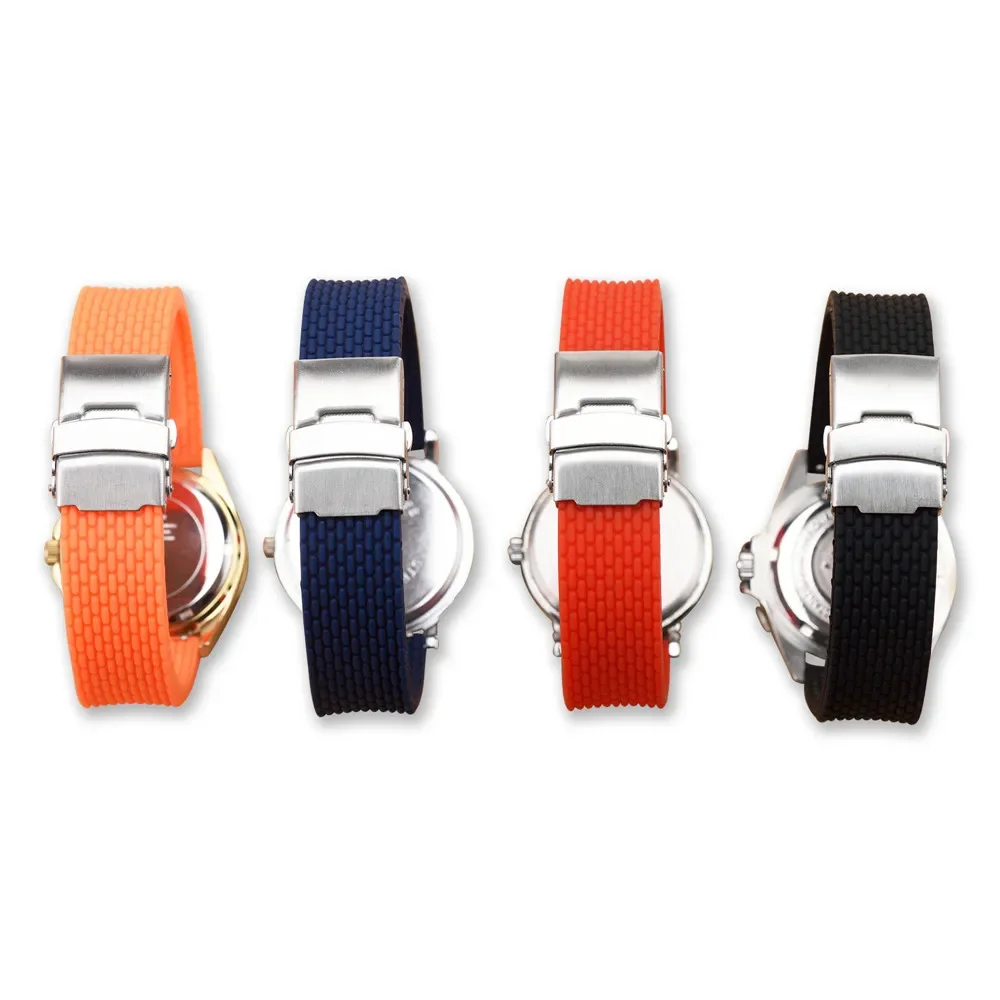 18mm 20mm 22mm 24mm Silicone Strap for Seiko Watch Band Universal Replacement Waterproof Quick Release Folding Buckle Bracelet
