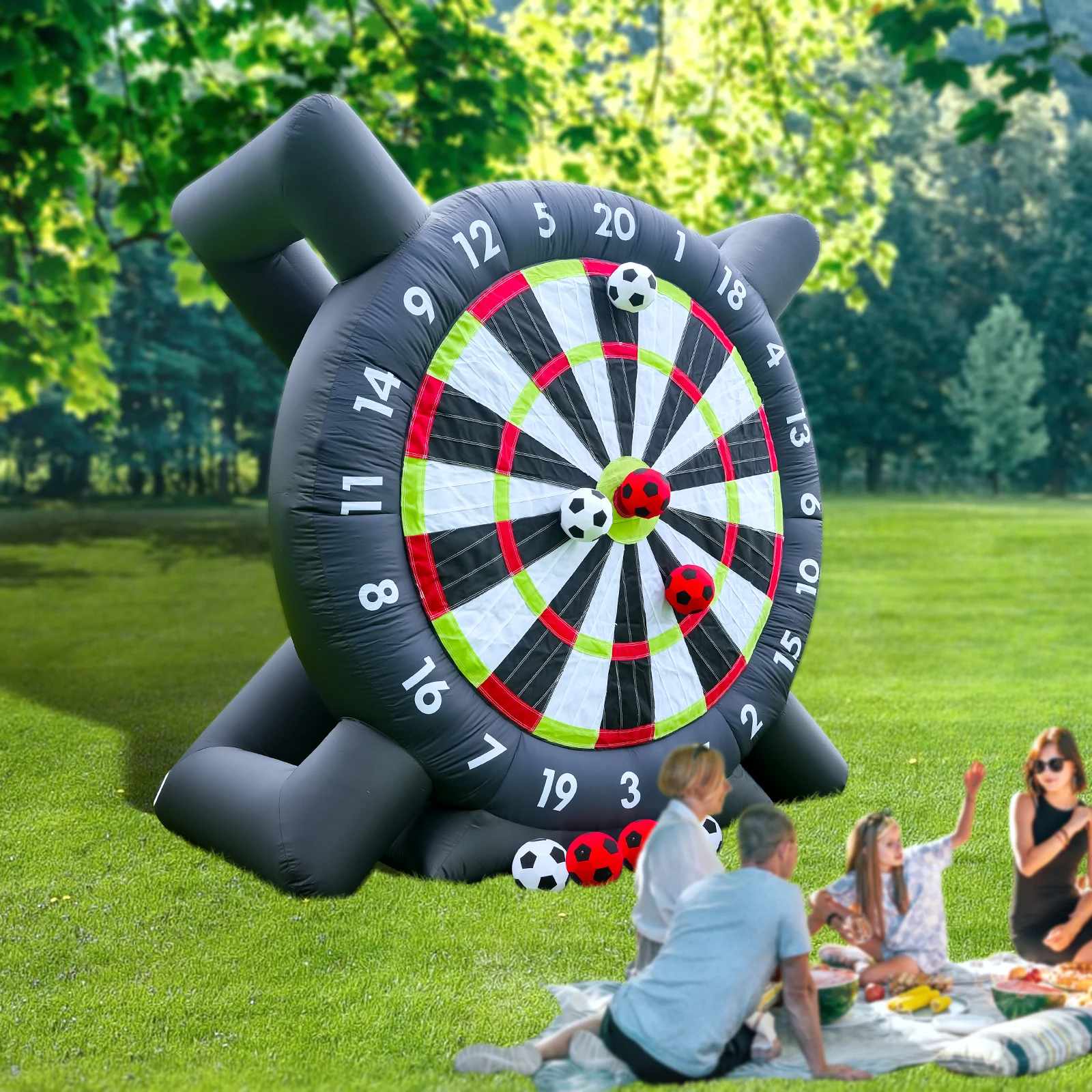 Tablero de dardos de Golf de fútbol inflable al aire libre gigante de 10 pies + 8 pelotas de fútbol y soplador, parque infantil comercial de fútbol