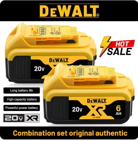 

1️⃣100% Genuine Dewalt 20V Battery 5AH 6AH Rechargeable Lithium Ion Battery, Dewalt DCB200 Power Tool Replacement Battery