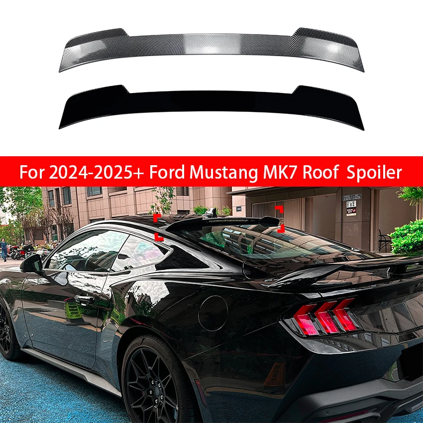 

For 2024-2025+ Ford Mustang MK7 Rear Window Roof Spoiler Wings Black Carbon Tuning Car Styling Accessories