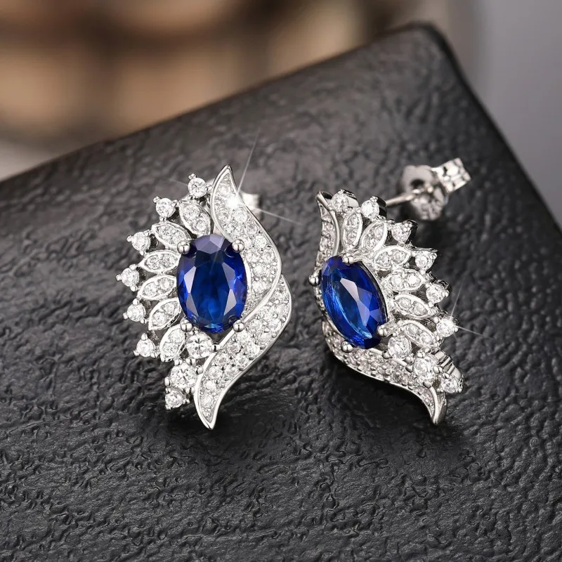 Huitan Chic Creative Design Stud Earrings Female Party Jewelry with Dazzling Cubic Zirconia Aesthetic Lady Delicate Ear Studs